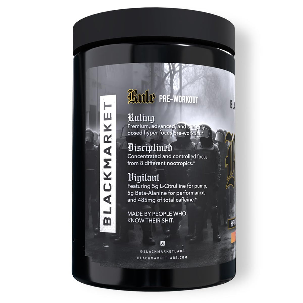 BLACKMARKET Rule tub side view highlighting container and product design