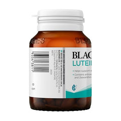 Blackmores Lutein Defence bottle back shows nutrition facts and daily dosage guidance