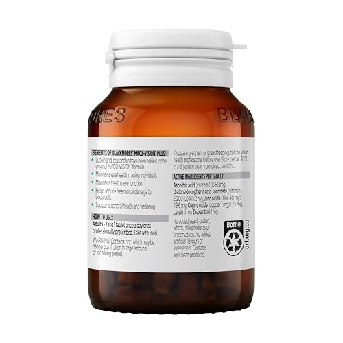 Label close-up showing lutein and zeaxanthin ingredients for eye protection