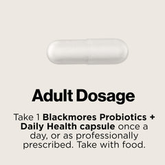 Open bottle showing capsules for a simple daily ritual with Blackmores Probiotics+ Daily Health