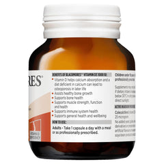 Blackmores Vitamin D3 capsules highlighting high-strength daily dose