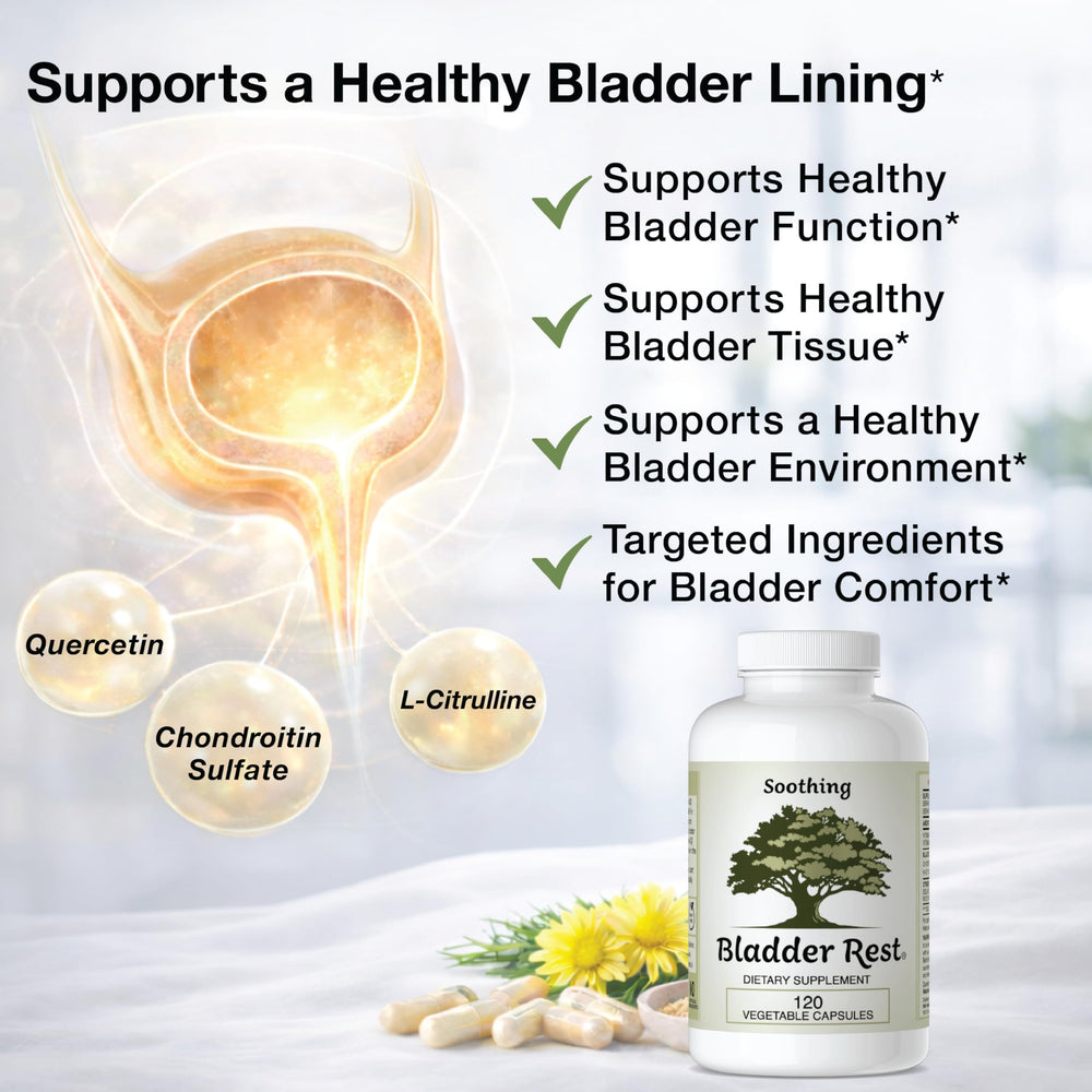 Bladder Rest label and USA made seal on the packaging