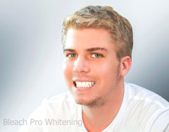 Bleach Pro Whitening gel syringes arranged as a complete at-home kit.