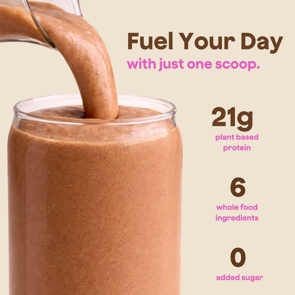 Blender Bombs Bomb Plant Protein ingredients bowl highlights six whole-food ingredients.