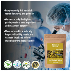 Blessfull Healing Goldenseal powder with a scoop offers convenient daily portions