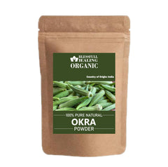 Blessfull Healing Okra Powder bottle—smooth texture and easy dispensing for daily smoothies.