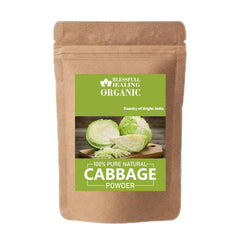 Blessfull Healing organic cabbage powder 200g jar on kitchen shelf for easy daily use