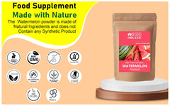 Blessfull Healing Watermelon Powder bottle label highlighting 100% natural watermelon.