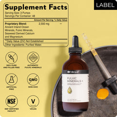 Blisque Fulvic Minerals glass of water showcases alkaline hydration potential.