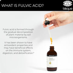 Blisque Fulvic Minerals USA facility label indicates authentic production standards.