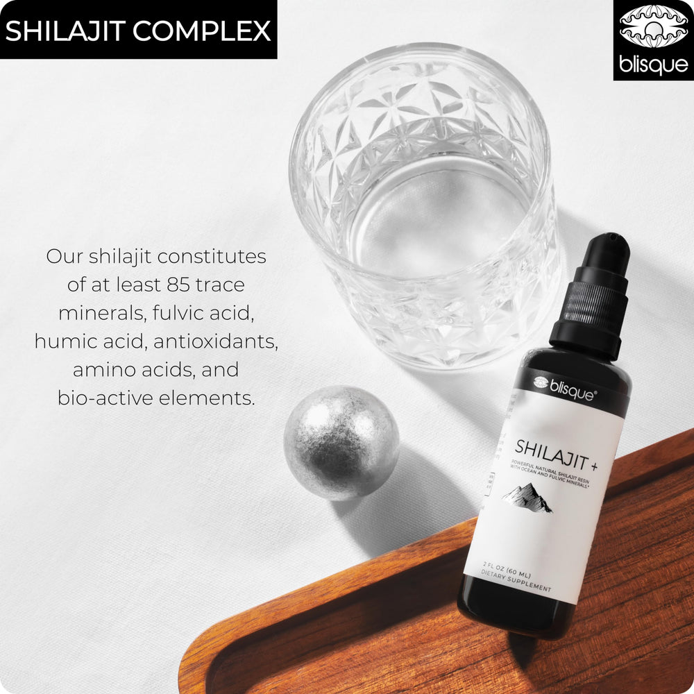 Blisque Shilajit resin mixing in tea for an easy daily ritual.