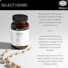 Blisque Vein Plus on countertop suggesting everyday regimen for leg wellness.