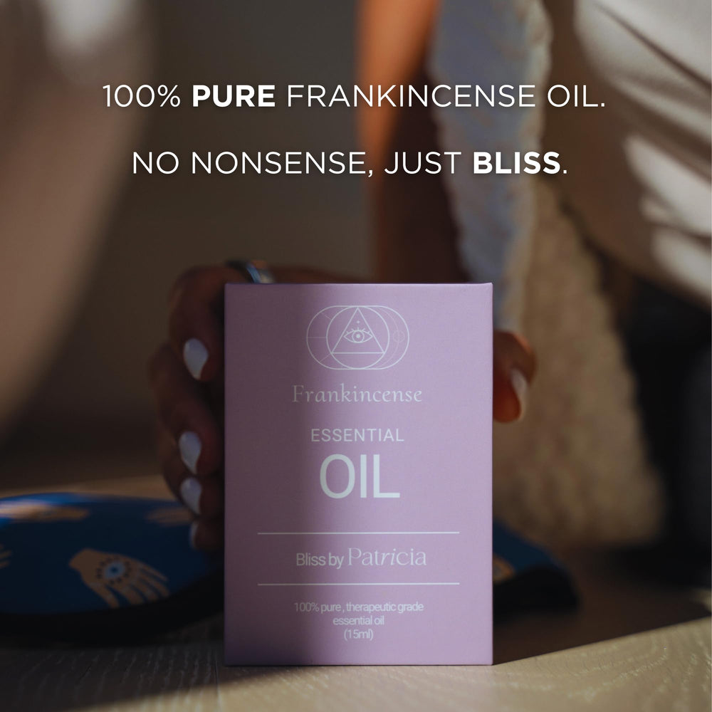 Bliss by Patricia diffuser setup; creates calming atmosphere with frankincense aroma.