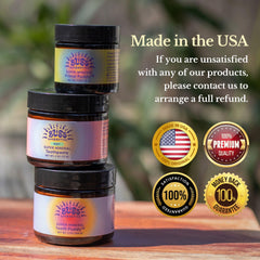 Bottle cap and jar detail on Primal Puddy packaging.