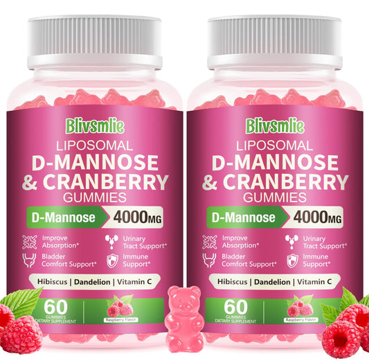 Blivsmlie liposomal D-Mannose gummies bottle closeup for convenient daily wellness support