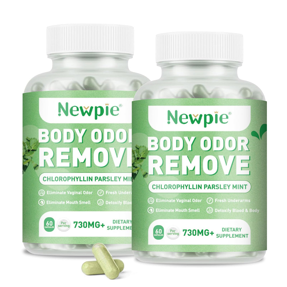 Blltzzz body deodorizing supplement bottle promotes all-day freshness.