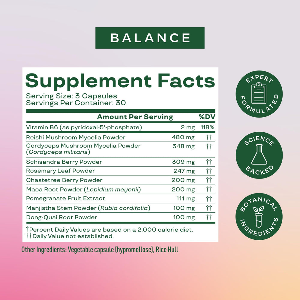 Bloom Nutrition hormone health features pomegranate extract benefits for balance.