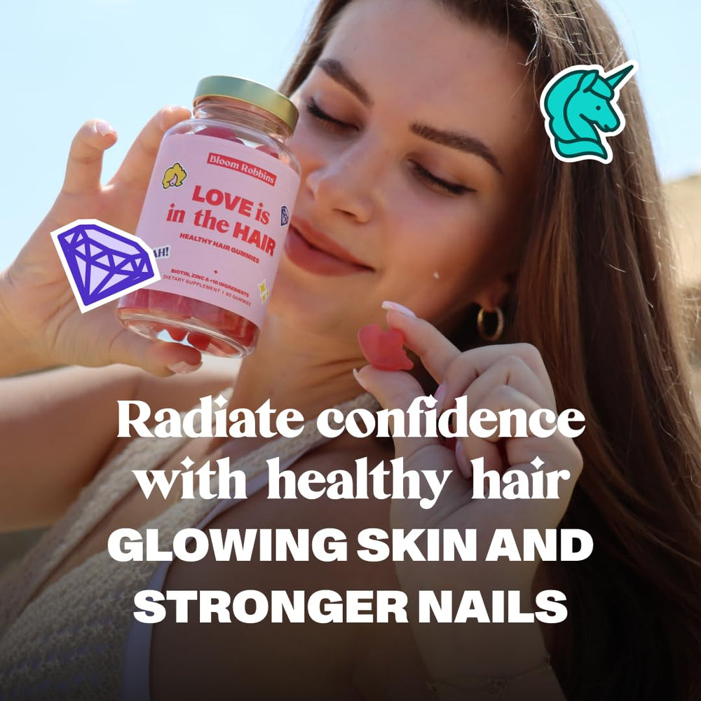 Bloom Robbins nourish-from-within concept supports hair, skin, and nails.