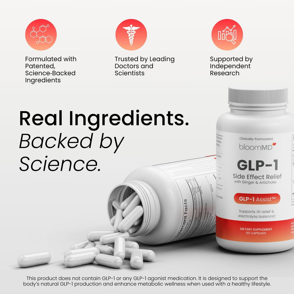 BloomMD GMP-certified facility badge on packaging highlights quality control.