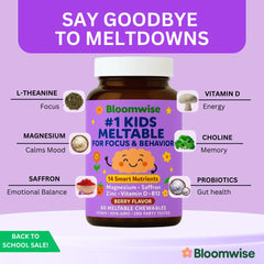 Parent checks the daily dose with the Bloomwise bottle.