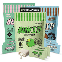 BLOW IT! Blow It Gum mental mint pack front for fast on-the-go energy.