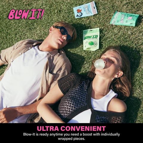 BLOW IT! Close-up of an open pack highlighting convenient individual pieces.