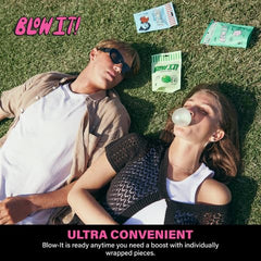 BLOW IT! Close-up of an open pack highlighting convenient individual pieces.