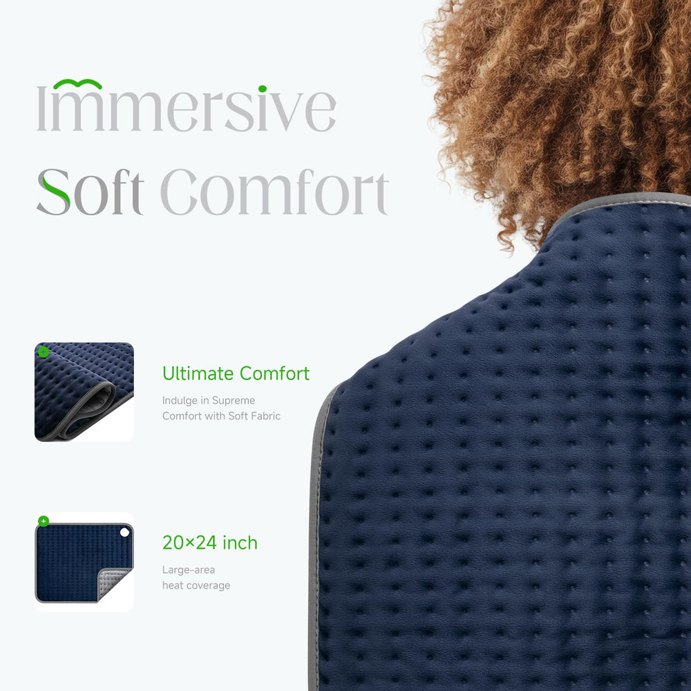 Blue Elf heating pad auto-off safety feature supports safe use