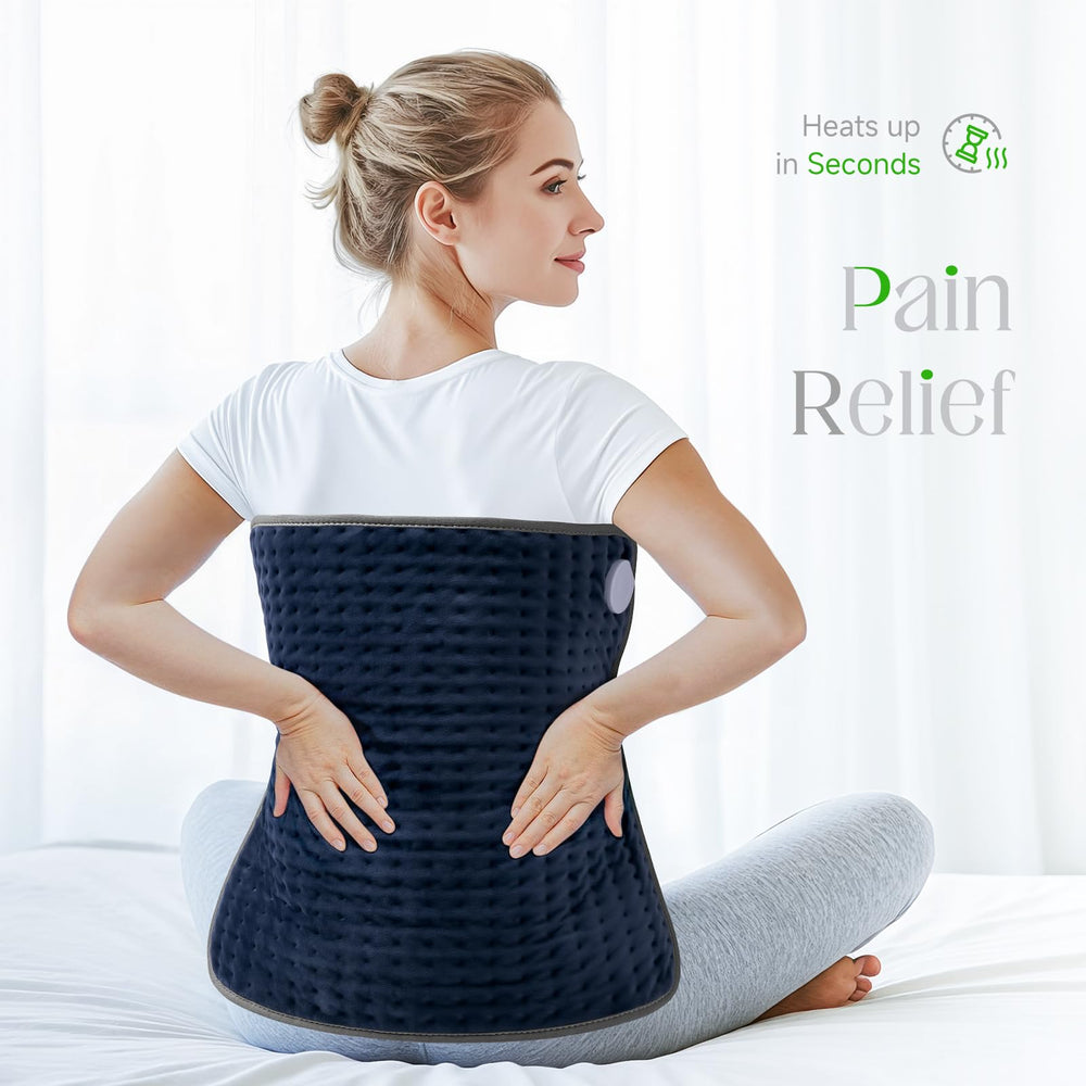 Blue Elf heating pad moist heat option enhances comfort with a light mist