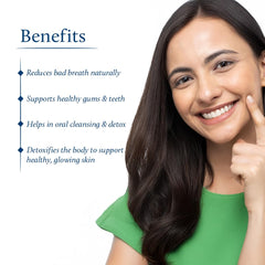 Blue Nectar Cardamom Mint Oil Pulling mint leaf closeup shows natural extraction and flavor.
