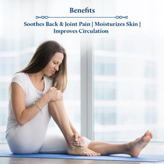 Blue Nectar oil applied around the knee for joint comfort