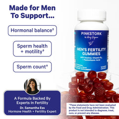 Blue Stork Fertility Gummies packaging on a clean surface.