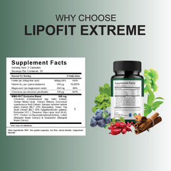 Blue Vibe Lipofit Extreme capsules bottle side showing easy daily use.