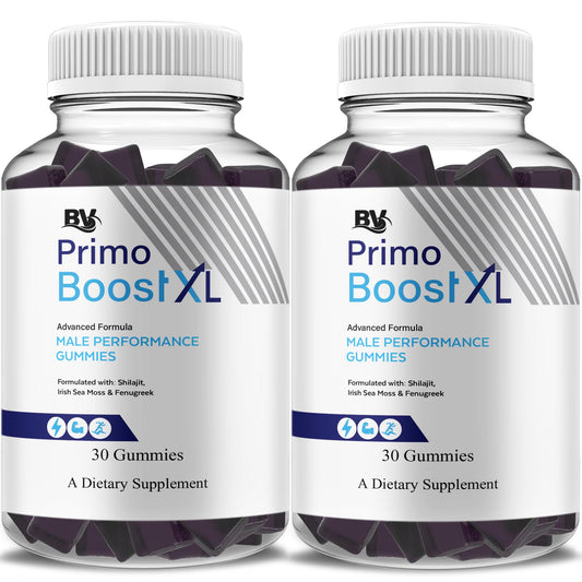 Blue Vibe Primo Boost XL gummies bottle for daily energy support