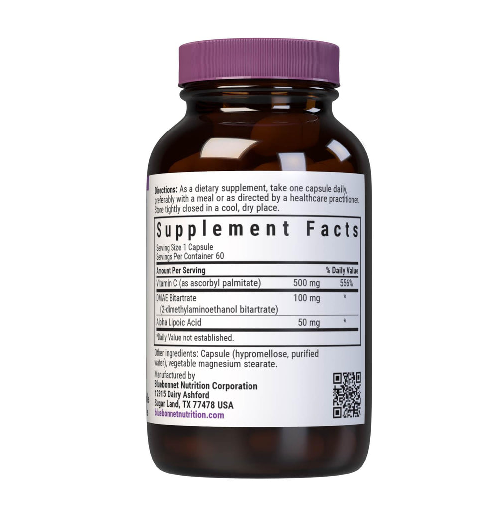 BlueBonnet Age-Less Skin Formula capsules closeup shows vegetarian capsules for vegan use.