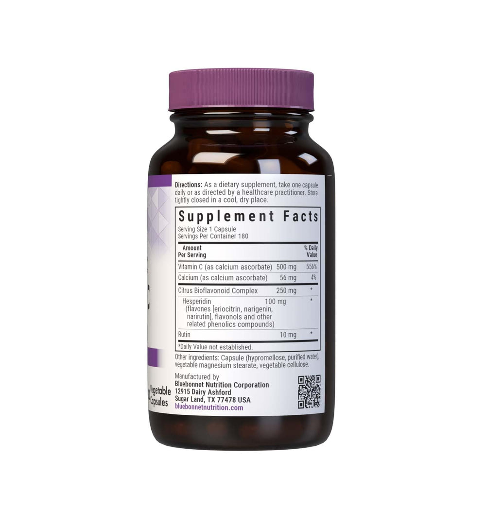 BlueBonnet Buffered Vitamin C-500 mg capsules for daily plant-based vitamin C
