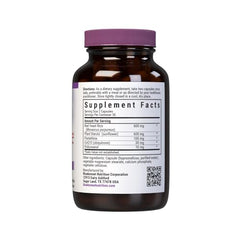 Bluebonnet CholesteRice bottle back with label details on gluten-free and non-GMO attributes.