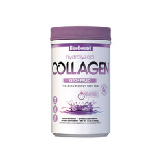 BlueBonnet hydrolyzed collagen powder tub with grass-fed sourcing for hair, skin, nails support