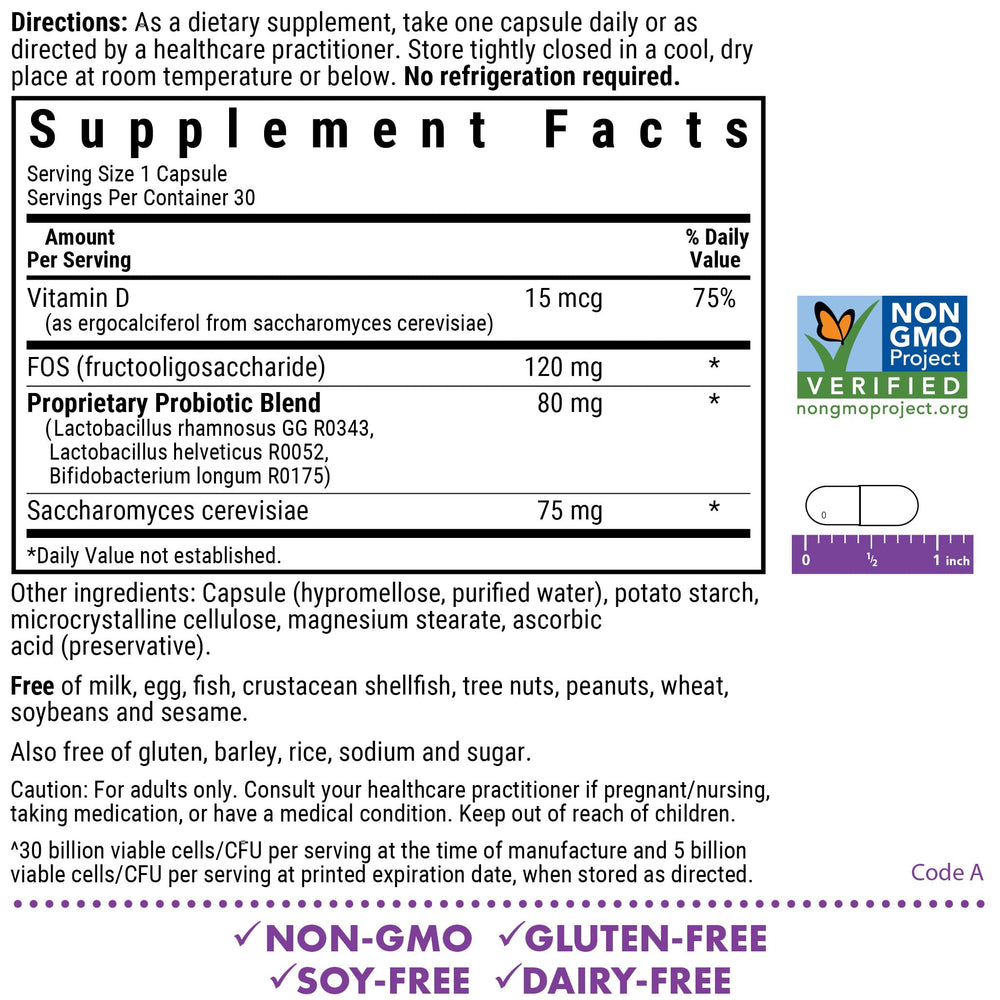 BlueBonnet Pre Pro Post Probiotic label highlights gut-friendly FOS.