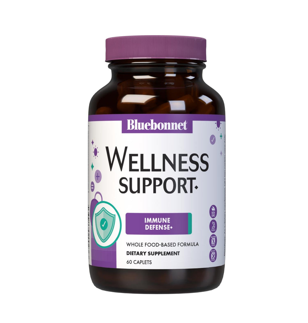BlueBonnet Targeted Choice Wellness bottle with caplets supports daily immune wellness.