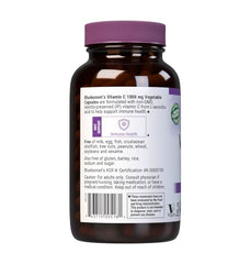 Bluebonnet Vitamin C 1000 mg label highlights Kosher and Non-GMO certification