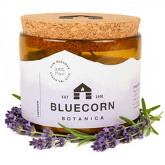 Bluecorn Beeswax large 3-wick candle in amber glass, warm glow for calm spaces