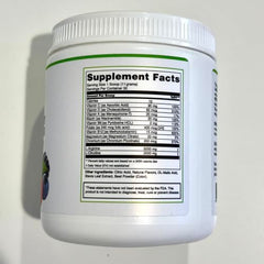 BlueEarth Company berry blend powder jar suitable for easy hydration and daily routine.