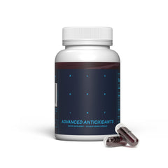 Blueprint Bryan Johnson Advanced Antioxidant bottle front with vegan capsules for vision support.
