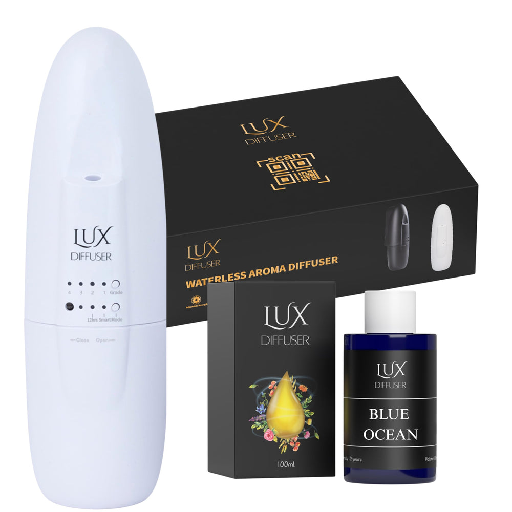 B.N.D TOP Lux Diffuser Blue Ocean quietly scents rooms with nanotech diffusion.