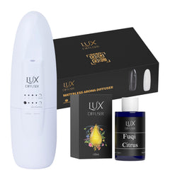 B.N.D TOP Lux Diffuser plugged into a wall outlet with citrus scent enhancing living spaces.
