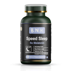 BNH Melatonin-Free Sleep Aid bottle shown for natural, non-habit sleep support