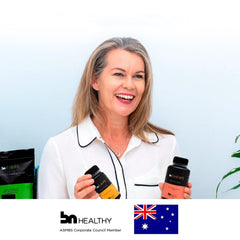 BNHealthy bottle label highlights iron and B12 for energy support
