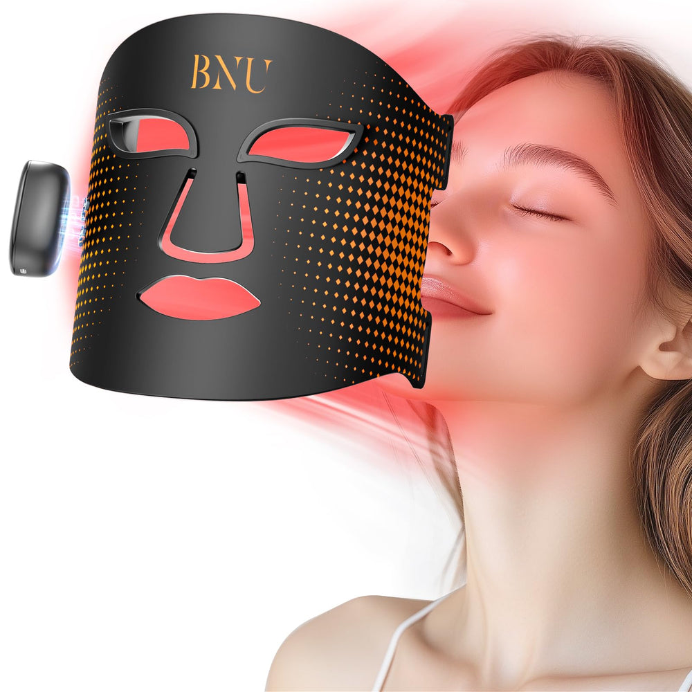 BNU wireless red light therapy mask with 400 LED beads for comprehensive facial care.