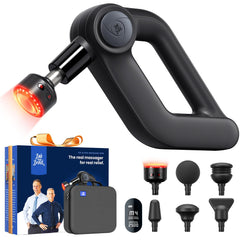 Bob and Brad D5 Ultra massage gun with red light head for targeted muscle relief.
